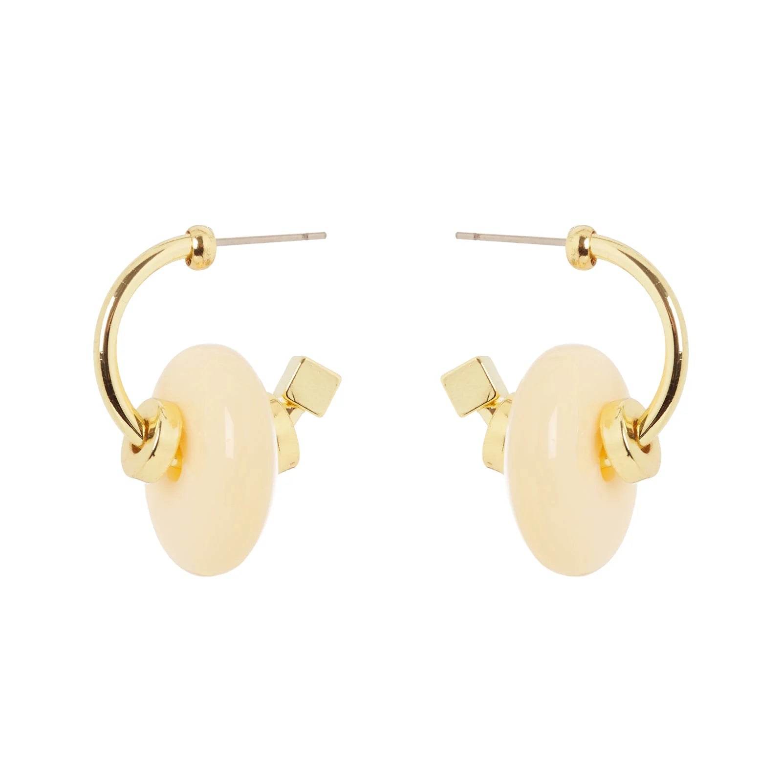 Sodini Orecchini Vieste 852303K Avorio e Oro a Cerchio con Bonbon, Anellini e Boule
