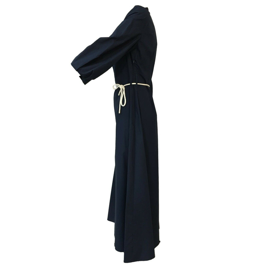 ETICI abito donna blu manica 3/4 a palloncino zip laterale A2/9560/LF MADE ITALY