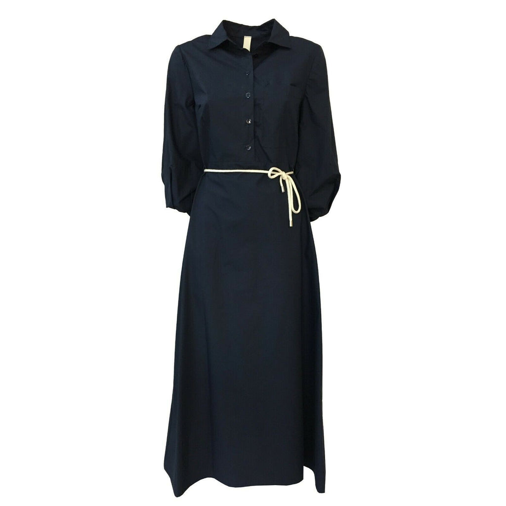 ETICI abito donna blu manica 3/4 a palloncino zip laterale A2/9560/LF MADE ITALY