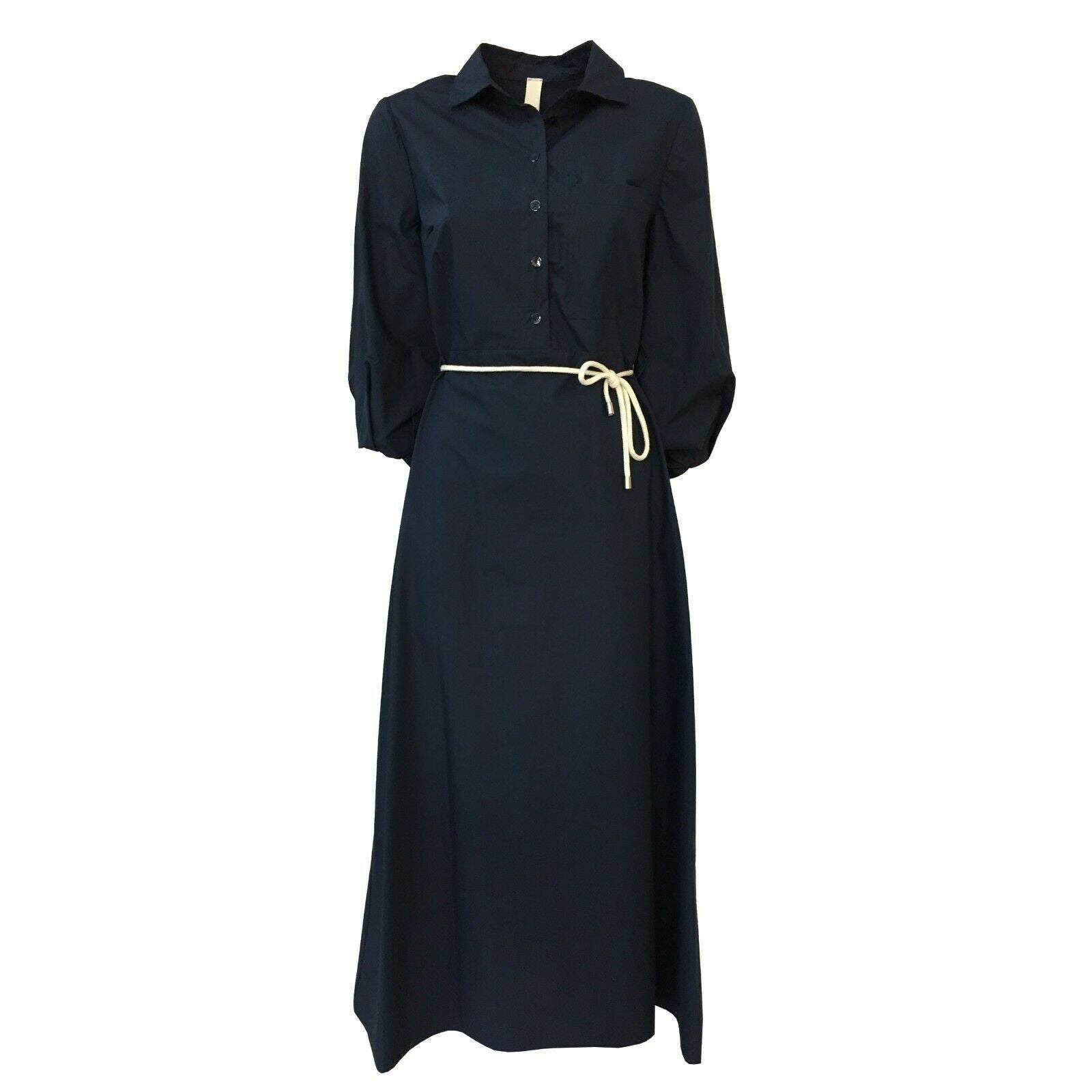 ETICI abito donna blu manica 3/4 a palloncino zip laterale A2/9560/LF MADE ITALY