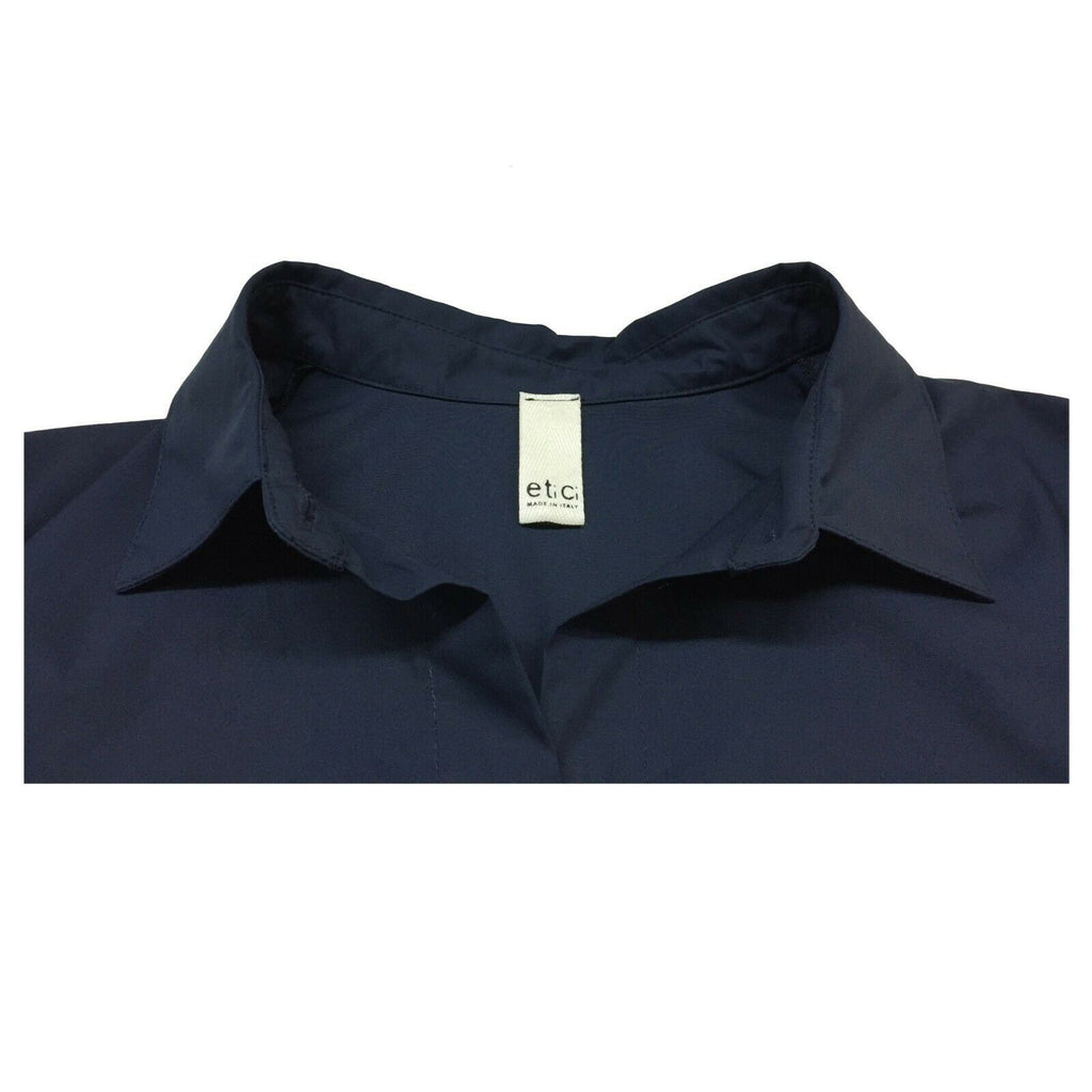 ETICI abito donna blu manica 3/4 a palloncino zip laterale A2/9560/LF MADE ITALY