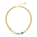 Sodini Girocollo Ninfa 912851W Multicolor con Catena Groumette, Cristalli e Cabochon