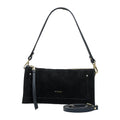 RIPANI Patrizia E335ON Borsa a Spalla S in Pelle Effetto Scamosciato nera con Tracolla Made in Italy