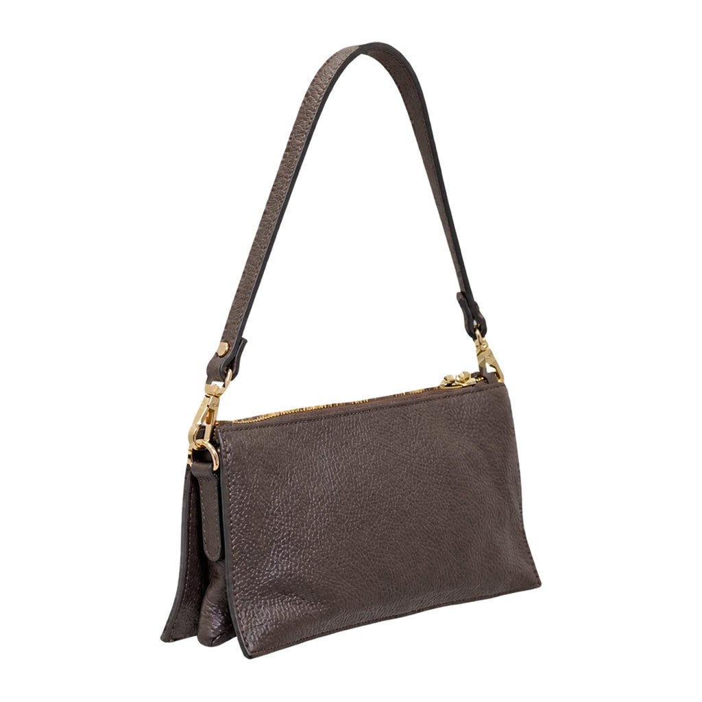 RIPANI Patrizia E335ON Borsa a Spalla S Moro in Pelle Effetto Scamosciato Made in Italy