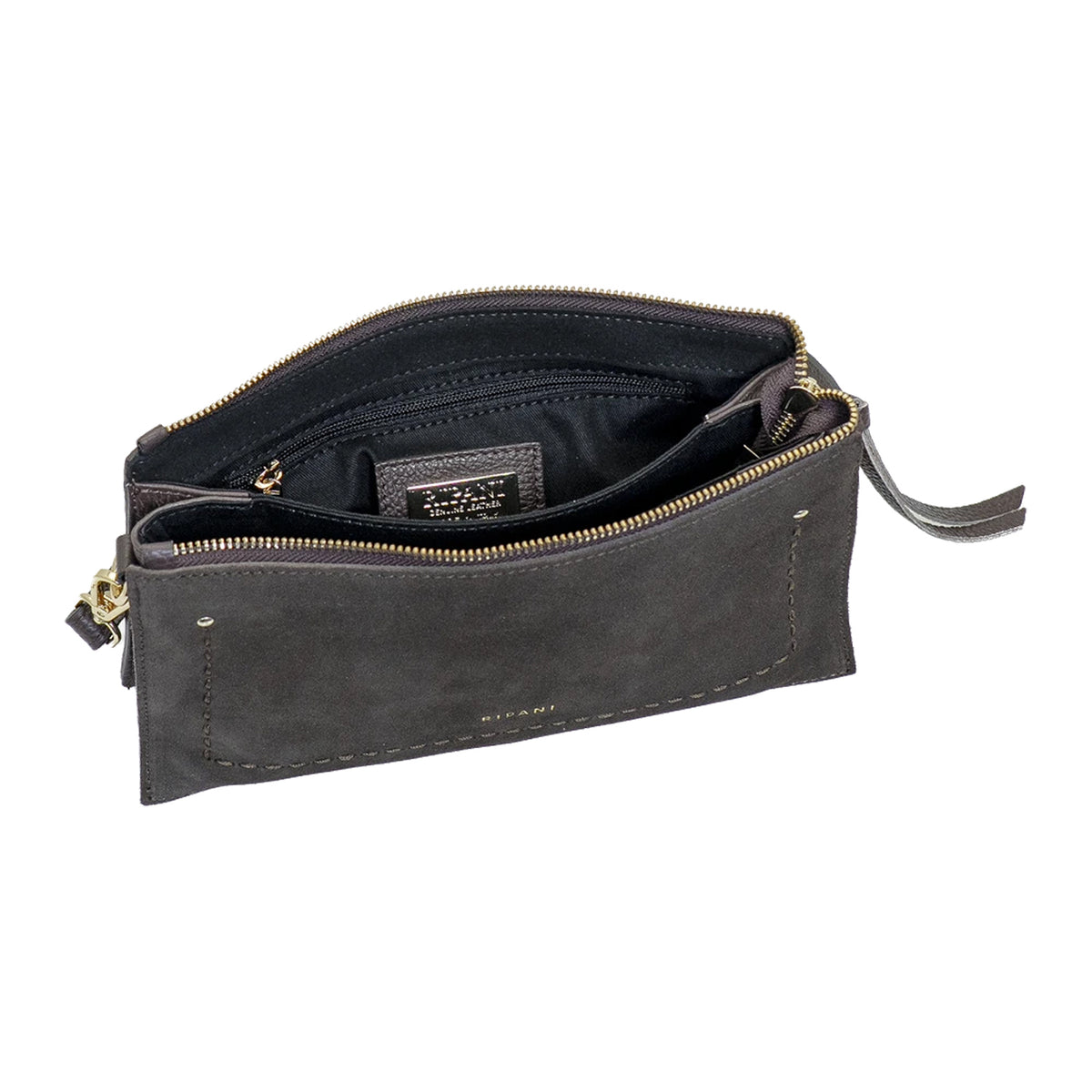 RIPANI Patrizia E335ON Borsa a Spalla S Moro in Pelle Effetto Scamosciato Made in Italy