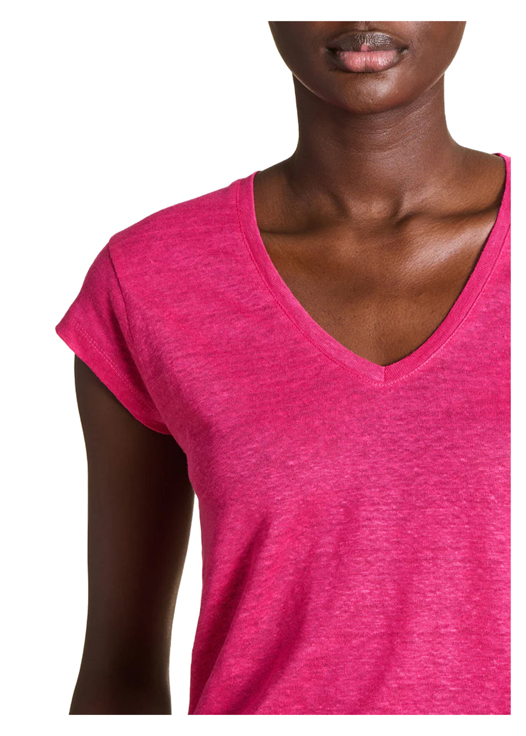 LA FEE MARABOUTEE TS-DAVIA T-Shirt Donna Lino Scollo V