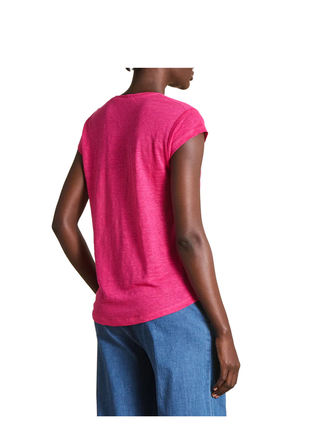 LA FEE MARABOUTEE TS-DAVIA T-Shirt Donna Lino Scollo V