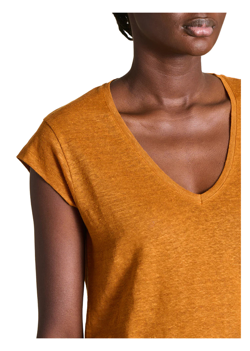 LA FEE MARABOUTEE TS-DAVIA T-Shirt Donna Lino Scollo V