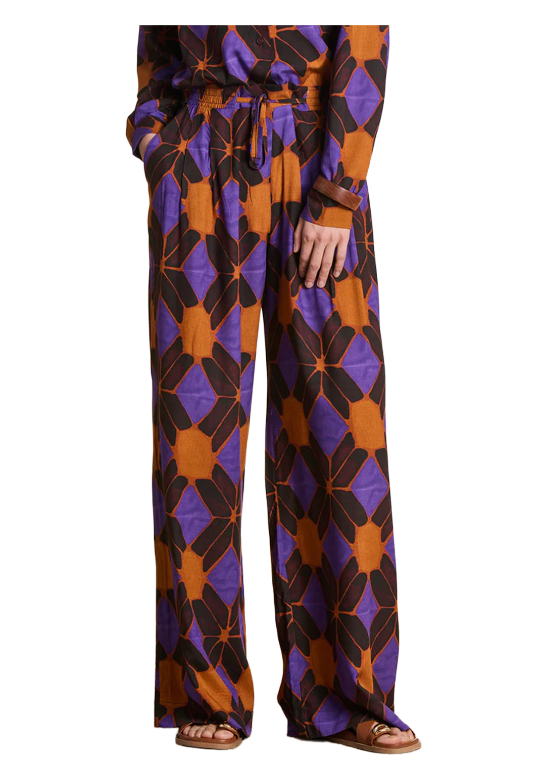 LA FEE MARABOUTEE PA-FECAMP-V Pantalone Donna Largo Fantasia