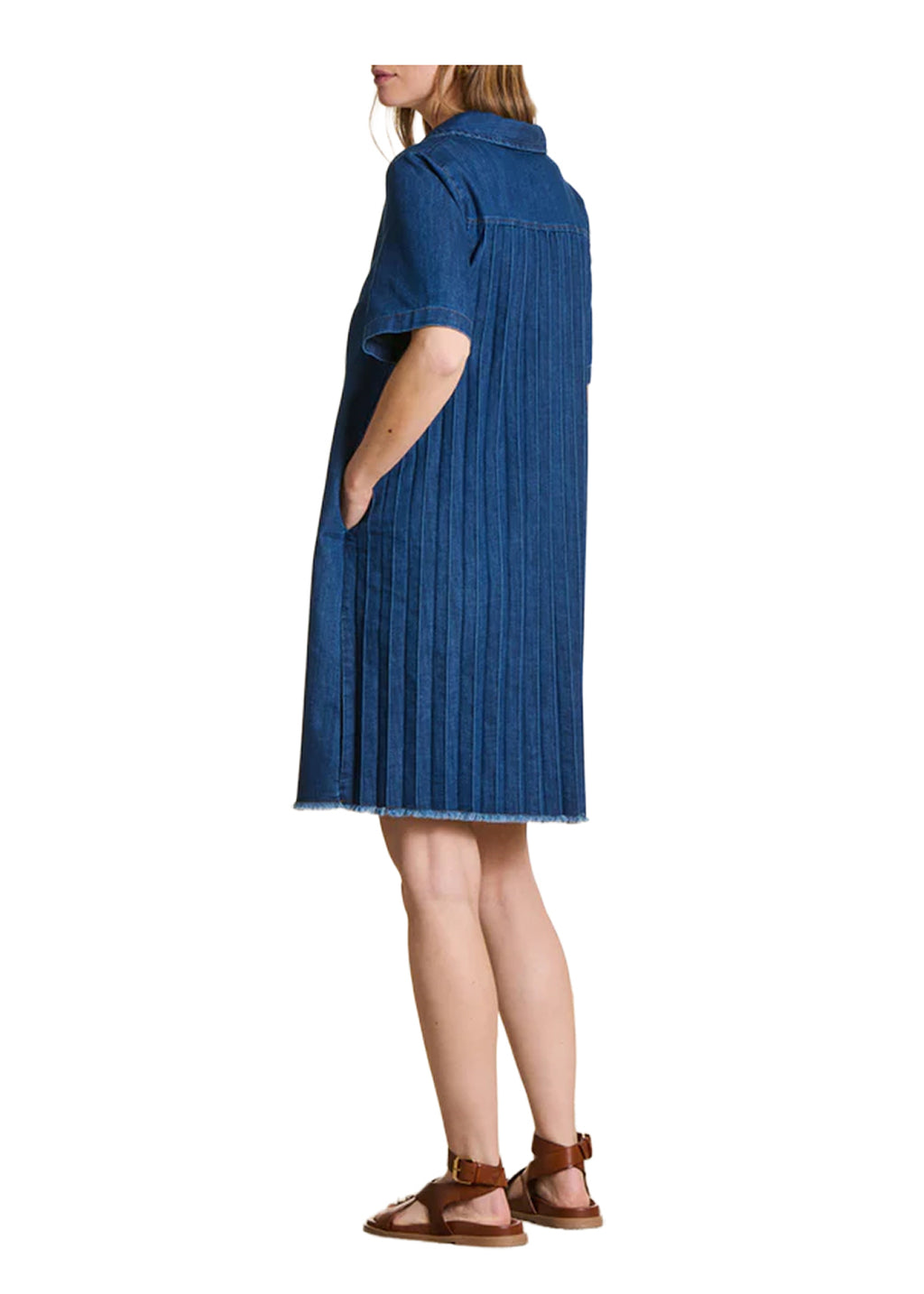 LA FEE MARABOUTEE RO-FRIDA-D Abito Denim Plissè Made in Italy