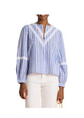 LA FEE MARABOUTEE TO-DANA camicia righe pizzo Made India