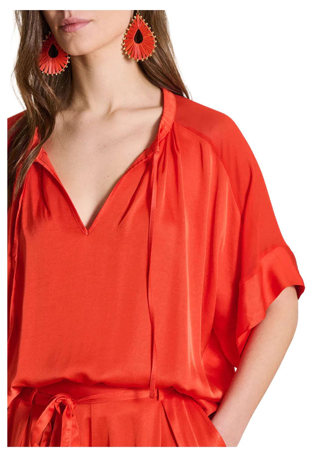 LA FEE MARABOUTEE TO-FELINA-R Blusa Donna Satin Made in Italy