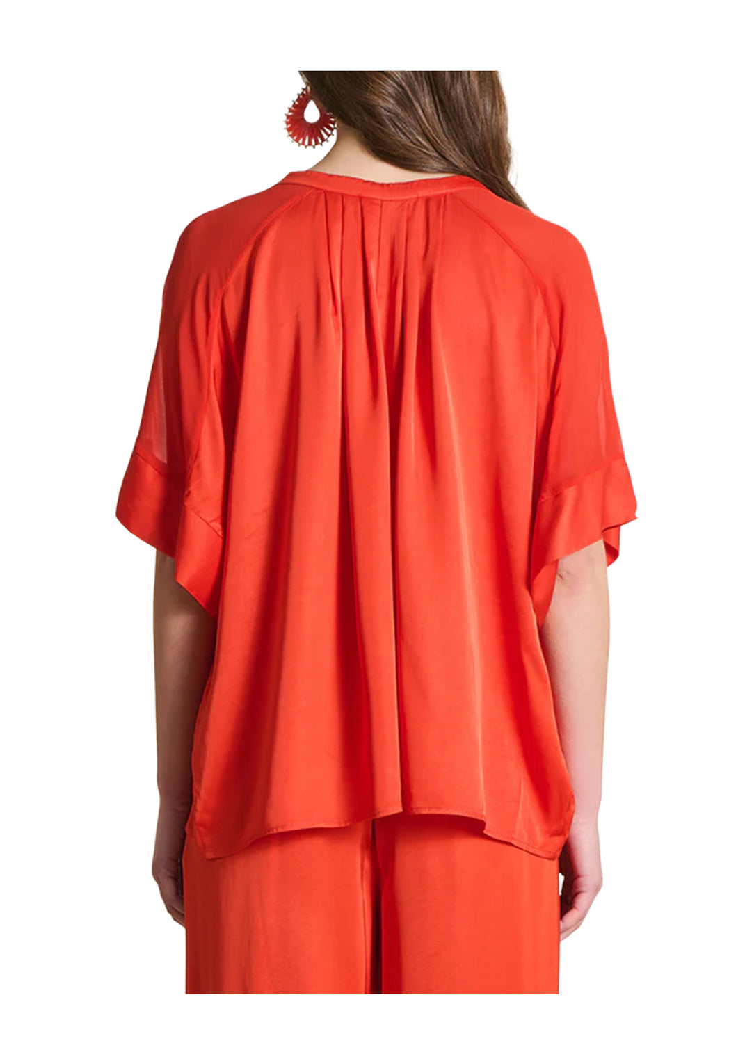 LA FEE MARABOUTEE TO-FELINA-R Blusa Donna Satin Made in Italy