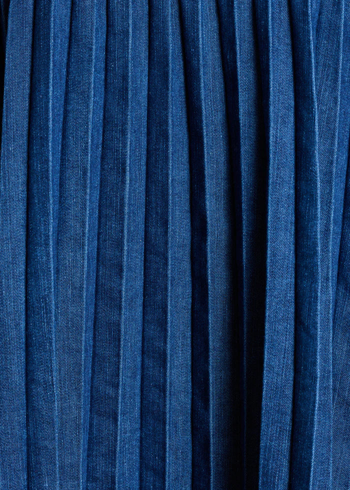 LA FEE MARABOUTEE RO-FRIDA-D Abito Denim Plissè Made in Italy