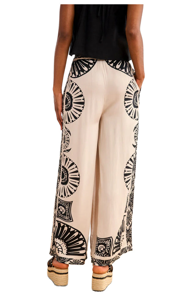 NEKANE GF.ADANNA-00000 pantalone palazzo donna bianco nero viscosa