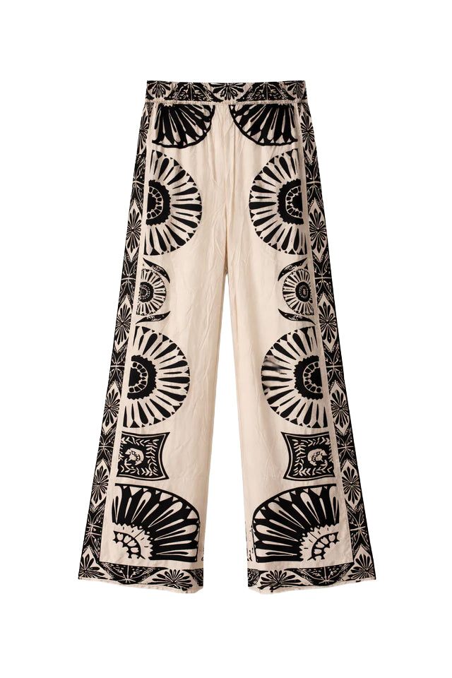 NEKANE GF.ADANNA-00000 pantalone palazzo donna bianco nero viscosa