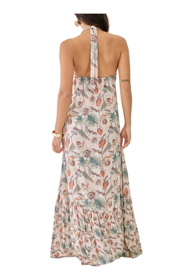 NEKANE GF.KUMIKO-000029 abito lungo donna ecrù multicolor rayon