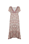 NEKANE GF.RIKA-000292 abito lungo donna floreale rosa paillettes