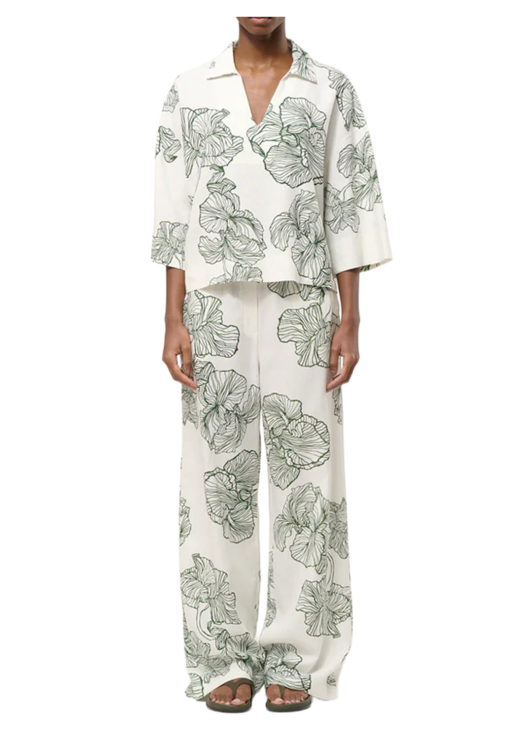 PA-JAKOTA HUMILITY Pantaloni Larghi Floreali Made in Italy