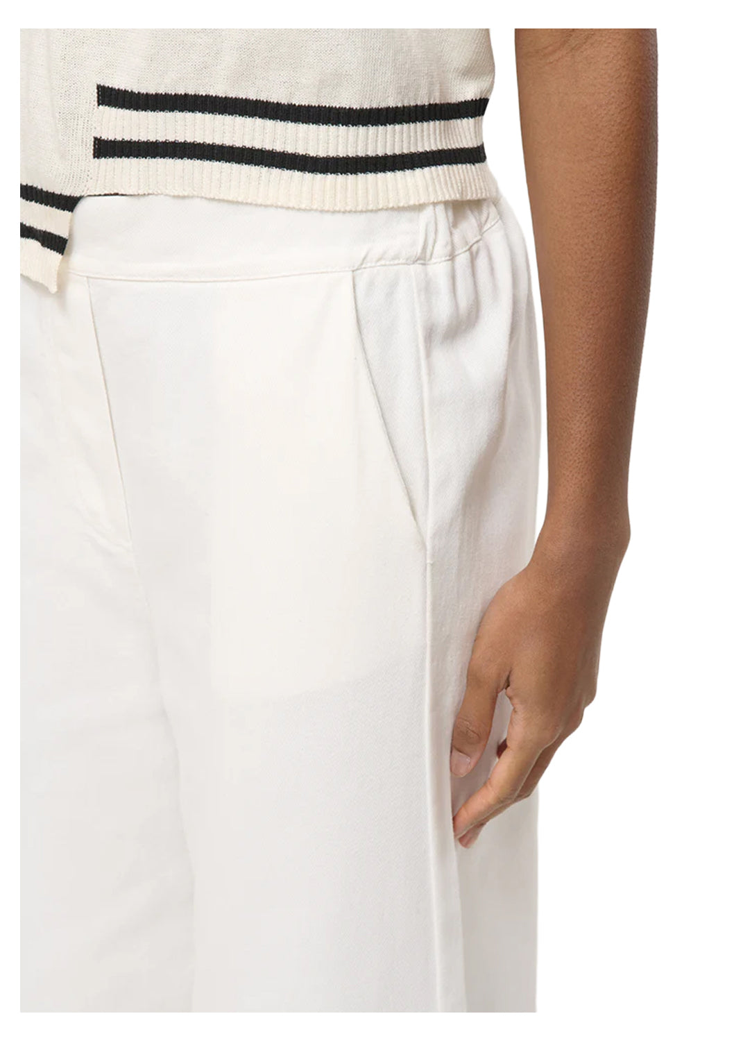 PA-LYZEO HUMILITY Pantalone Bull Denim Avorio Vita Alta