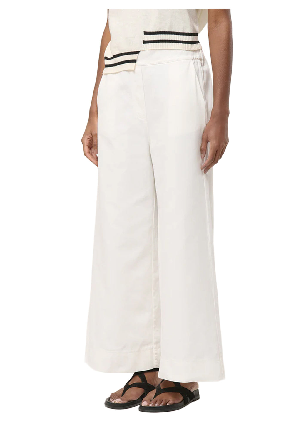 PA-LYZEO HUMILITY Pantalone Bull Denim Avorio Vita Alta