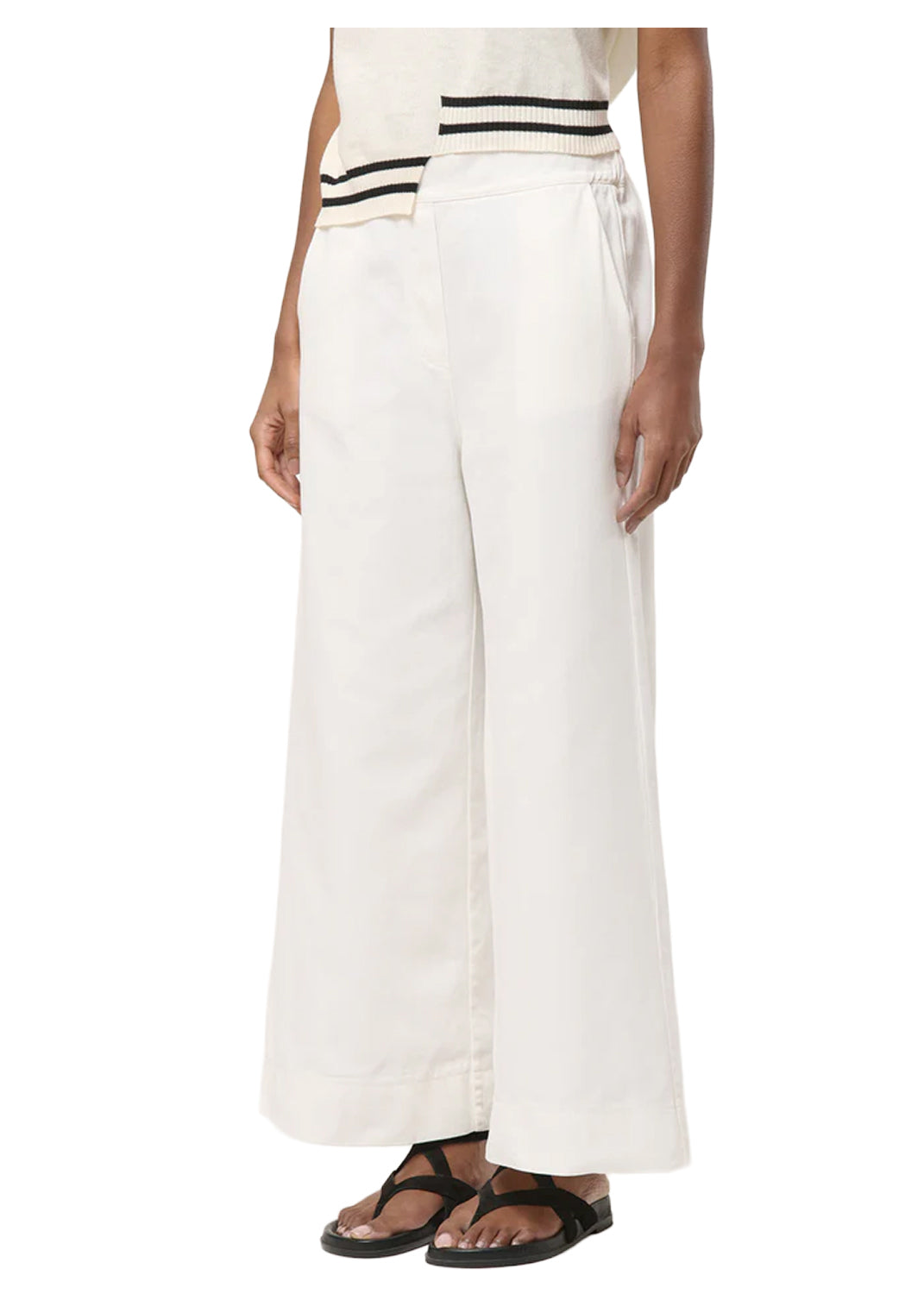 PA-LYZEO HUMILITY Pantalone Bull Denim Avorio Vita Alta