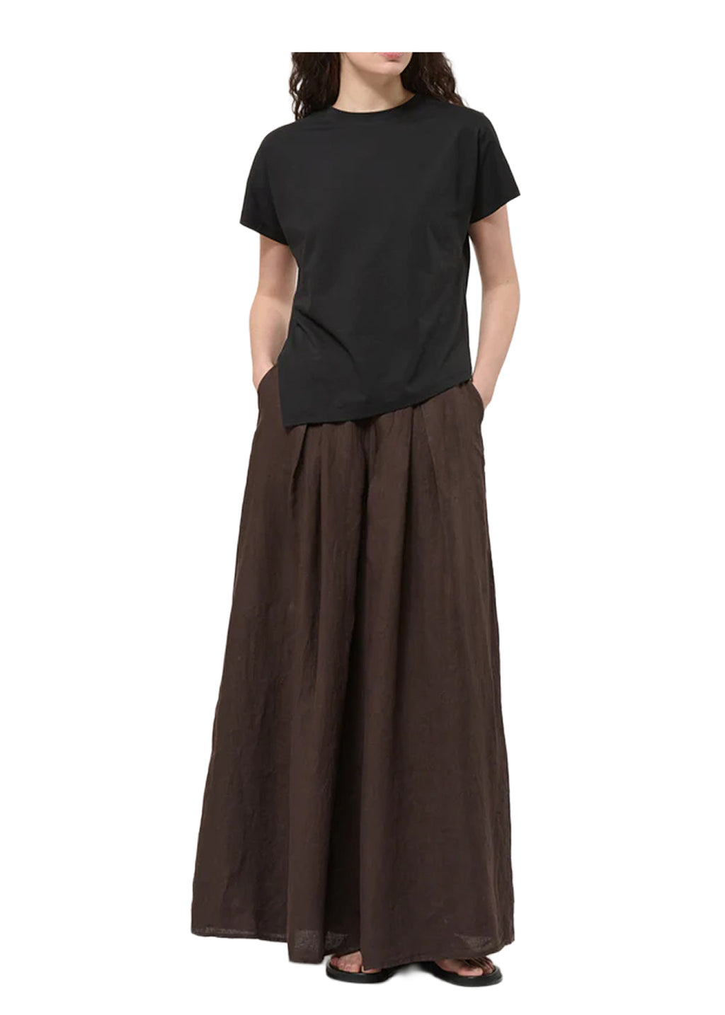 HUMILITY PA-TURBA Pantagonna Donna Lino Marrone Made in Italy