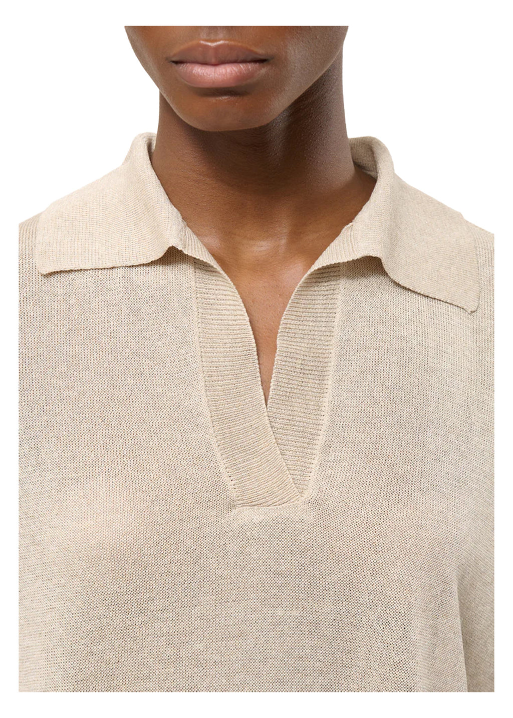 HUMILITY PU-LESIR Polo Donna Beige Made in Italy