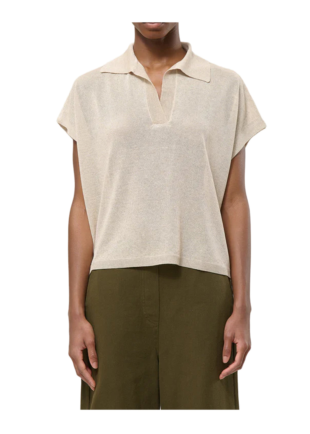 HUMILITY PU-LESIR Polo Donna Beige Made in Italy
