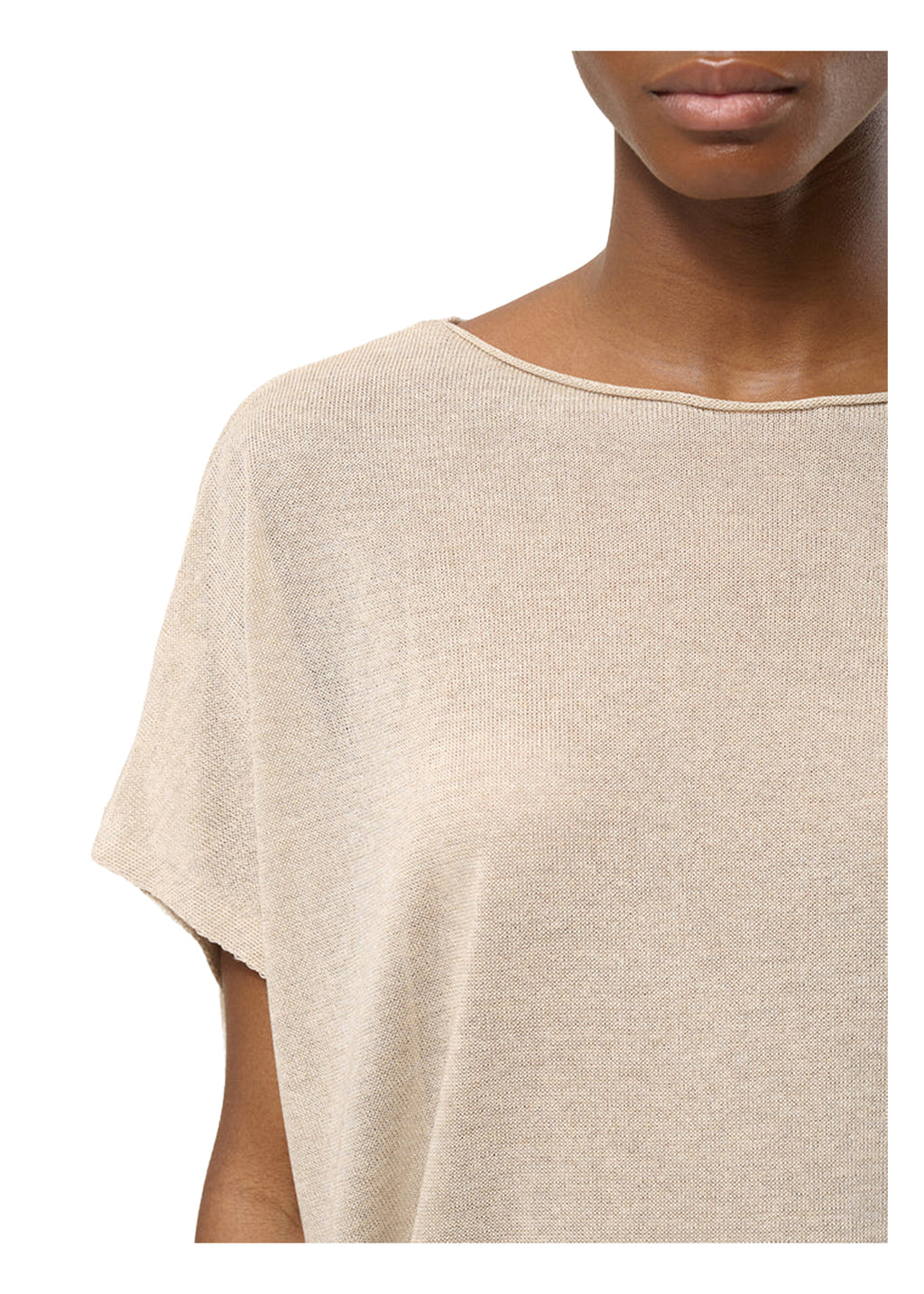 HUMILITY PU-LOREO Maglia Donna Over Beige Made in Italy