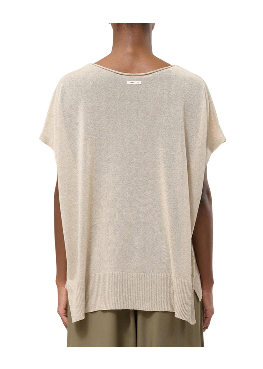 HUMILITY PU-LOREO Maglia Donna Over Beige Made in Italy