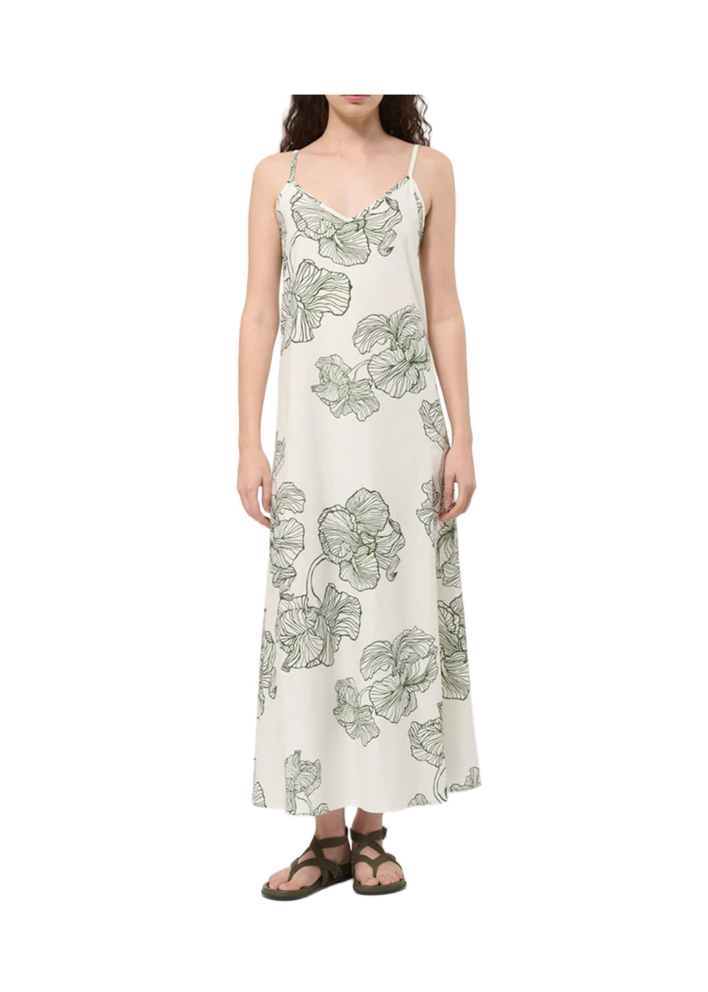 HUMILITY RO-LEVANA Abito Donna Fiori Verde Made in Italy