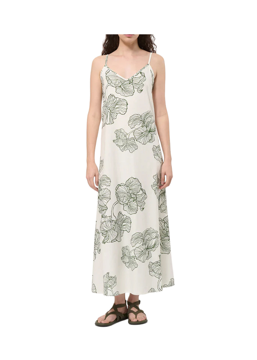 HUMILITY RO-LEVANA Abito Donna Fiori Verde Made in Italy