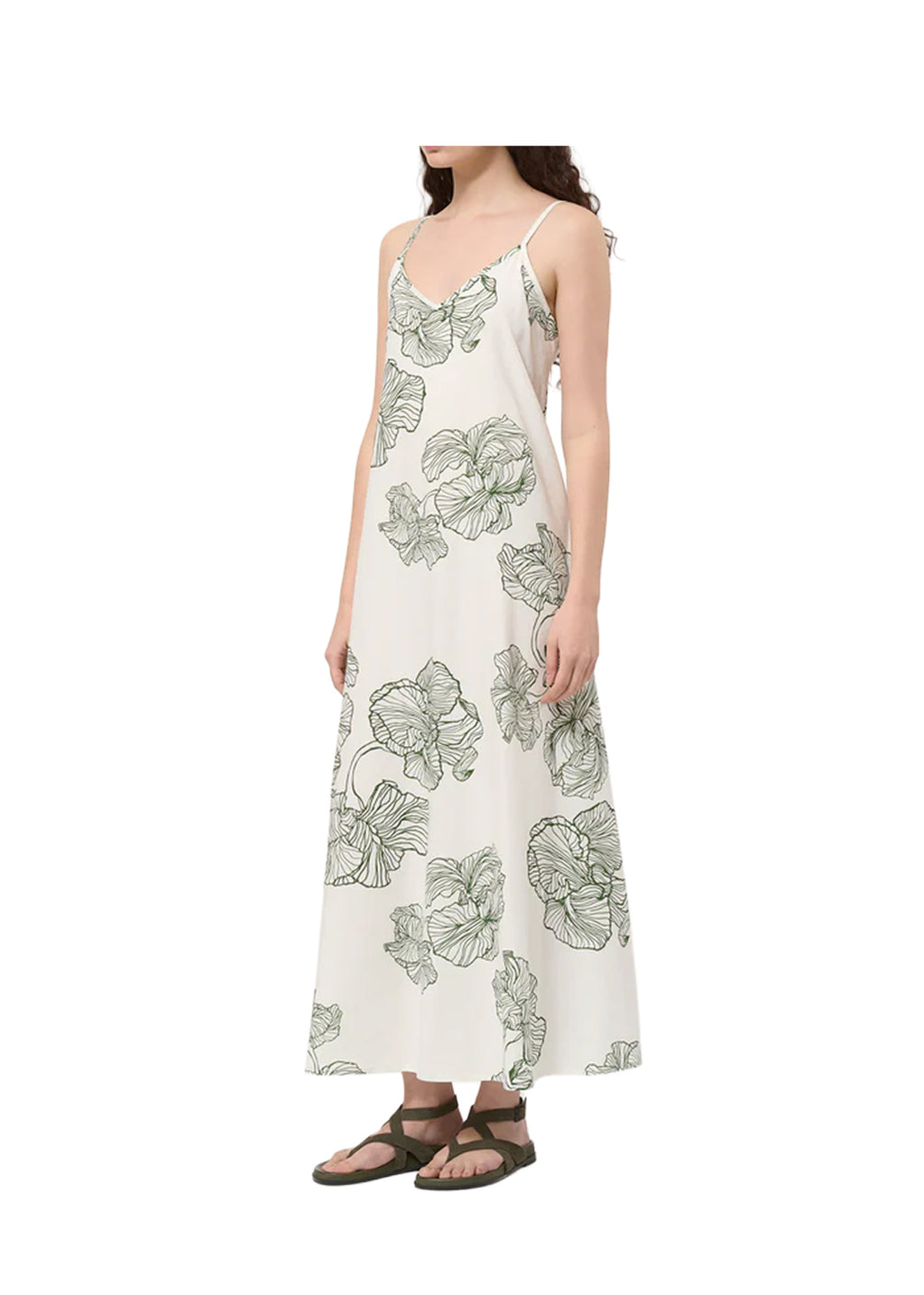 HUMILITY RO-LEVANA Abito Donna Fiori Verde Made in Italy