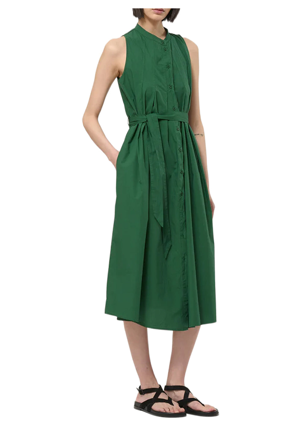 RO-LUNA HUMILITY Abito Verde Cotone Made in Italy