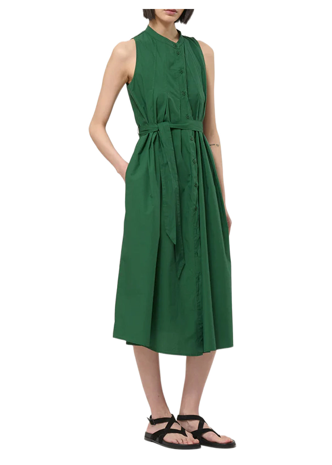 RO-LUNA HUMILITY Abito Verde Cotone Made in Italy
