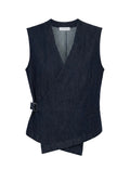 VE-LOZAN HUMILITY Gilet Denim Scuro Incrociato