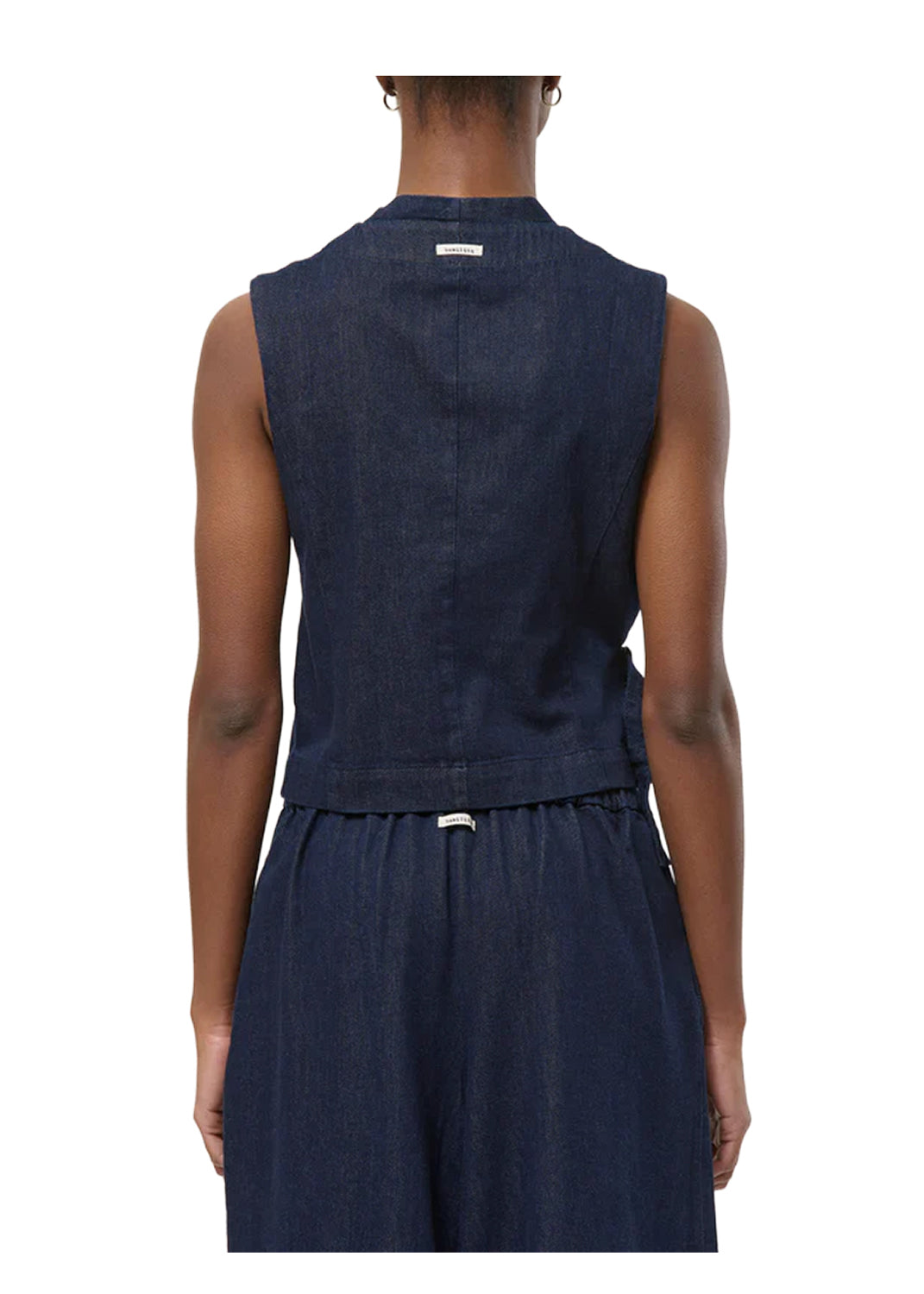 VE-LOZAN HUMILITY Gilet Denim Scuro Incrociato