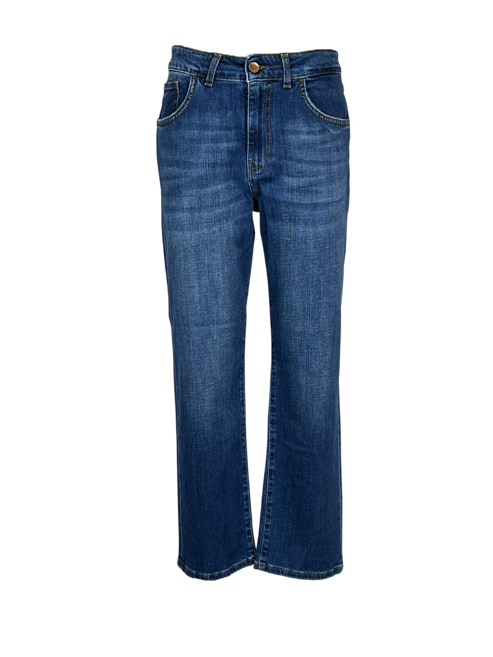 NOIR 'N' BLEU Jeans Donna Boyfriend VIC-37 MID RISE | Stone Washed | Vita Alta | Italy