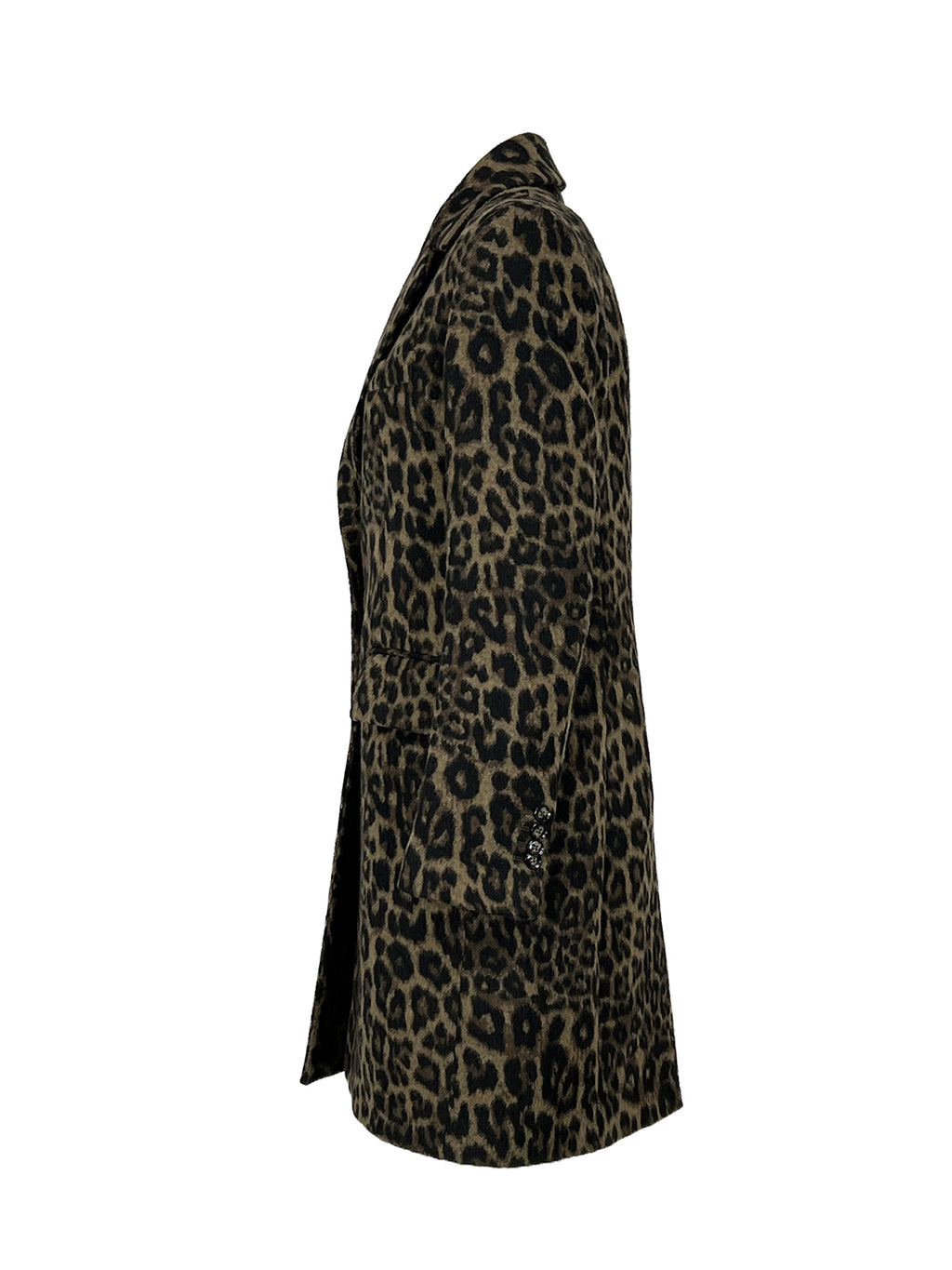 LUCREZIA T. Cappotto Donna Animalier Nero/Marrone L26704 LU200 Made in Italy
