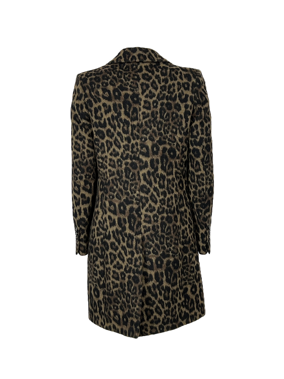 LUCREZIA T. Cappotto Donna Animalier Nero/Marrone L26704 LU200 Made in Italy