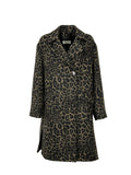 LUCREZIA T. Cappotto Donna Doppiopetto Over Animalier Nero/Marrone L26700 LU200