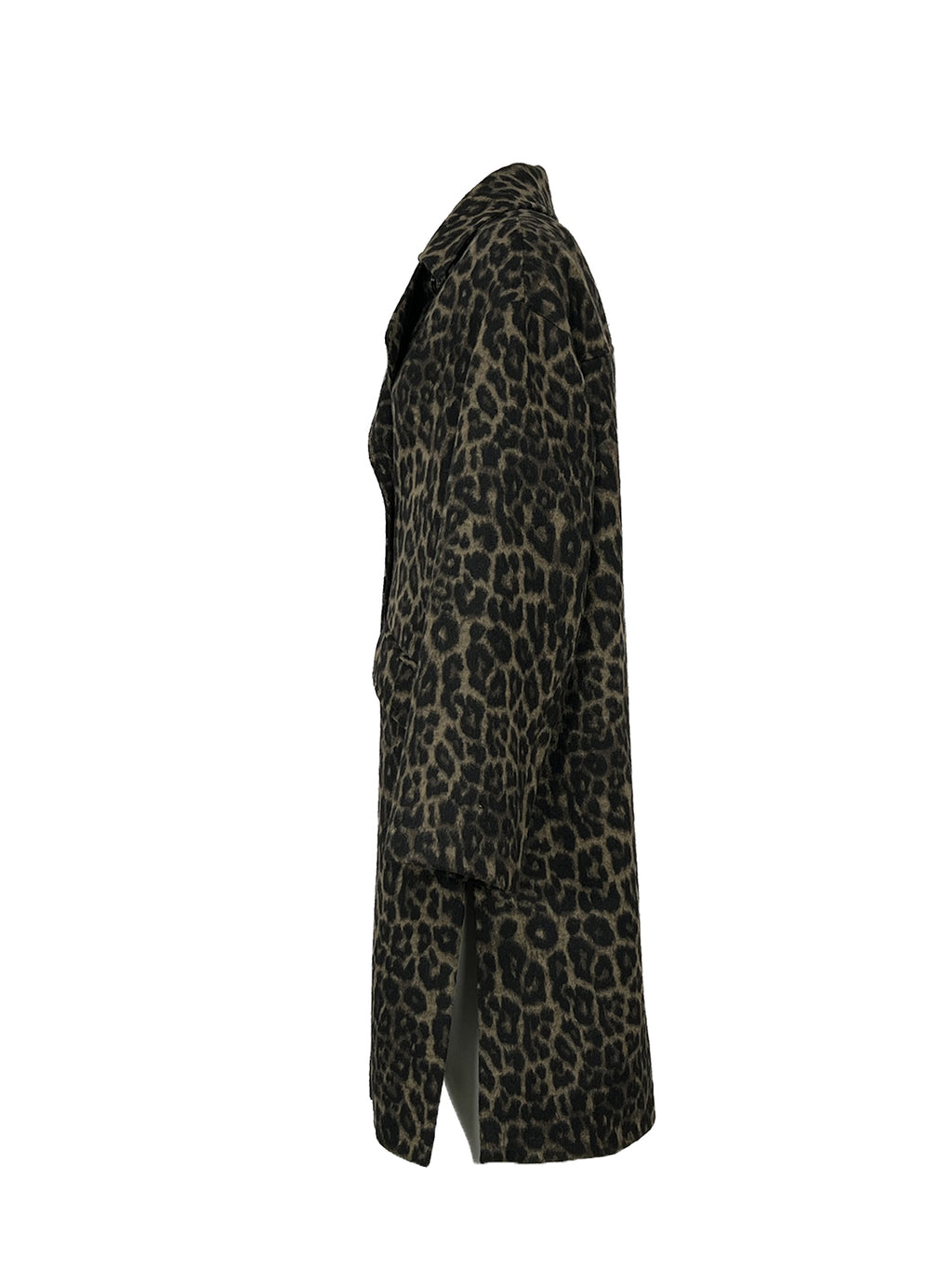LUCREZIA T. Cappotto Donna Doppiopetto Over Animalier Nero/Marrone L26700 LU200