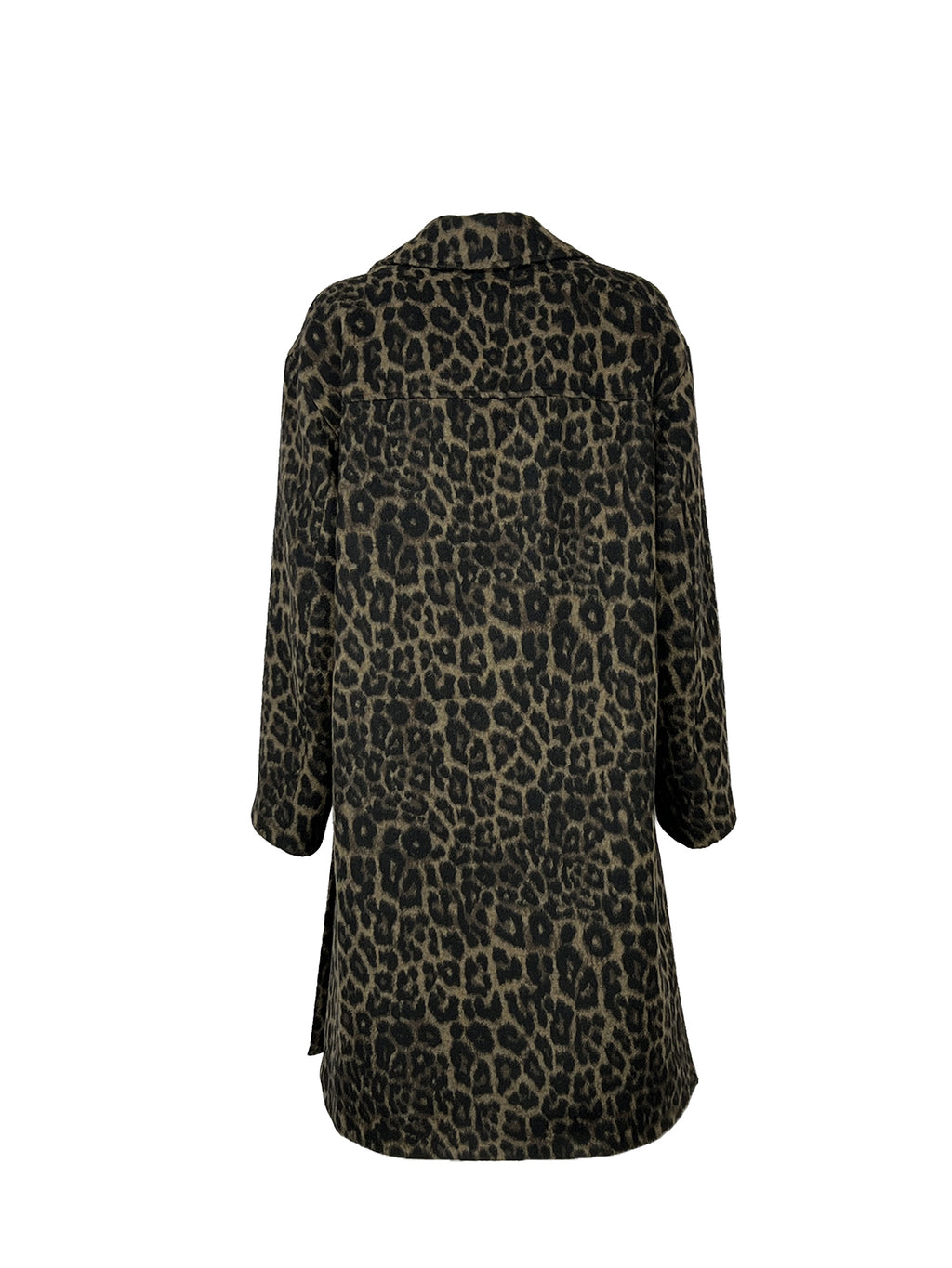 LUCREZIA T. Cappotto Donna Doppiopetto Over Animalier Nero/Marrone L26700 LU200