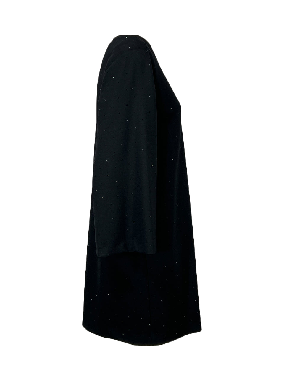 MEIMEIJ Abito Donna Punto Milano Nero M5FC03 | Strass tono su tono | Made in Italy | 84 cm
