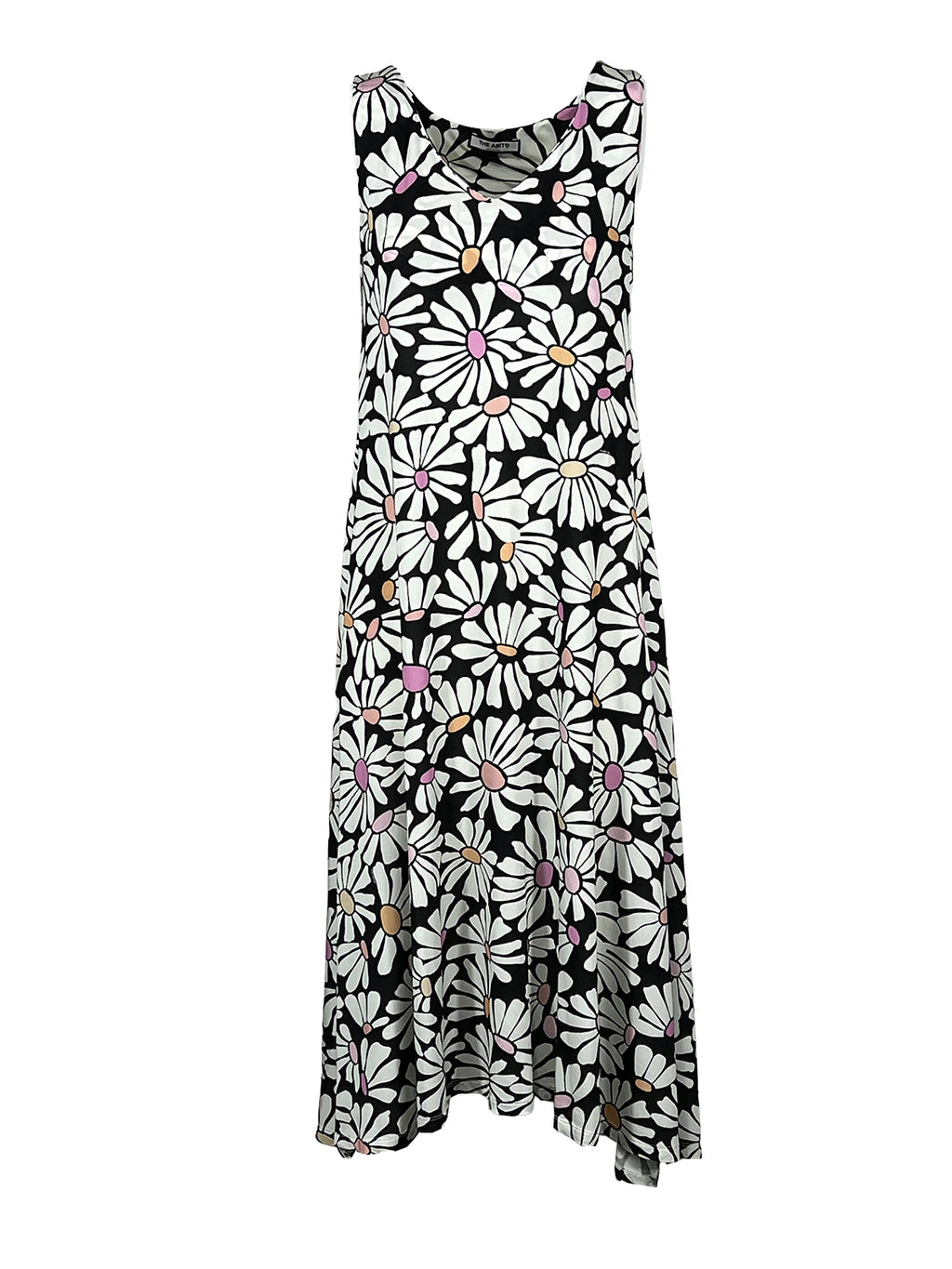 AB40JS DAISIES THE ABITO MILANO Abito smanicato a Fiori Made in Italy