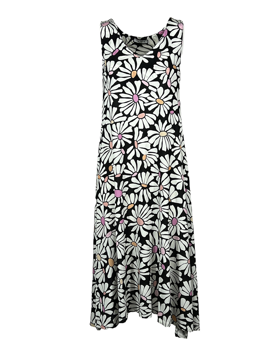 AB40JS DAISIES THE ABITO MILANO Abito smanicato a Fiori Made in Italy
