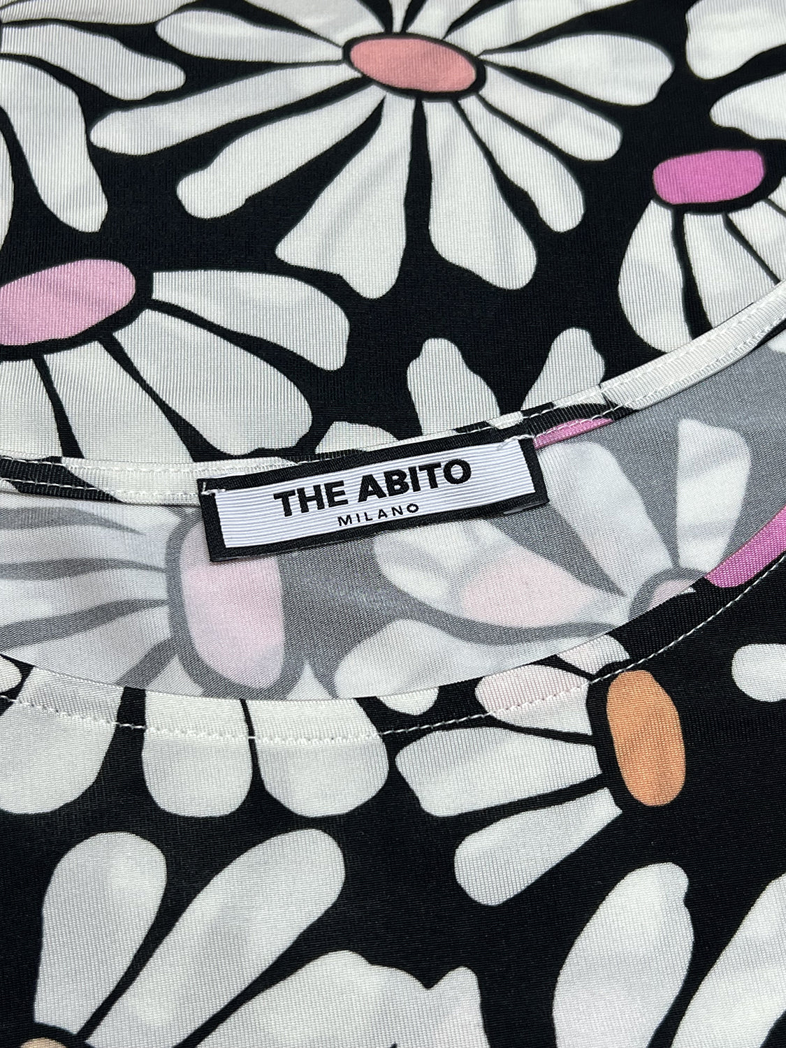 AB33JS DAISIES THE ABITO MILANO Abito maniche aletta A Fiori Made in Italy