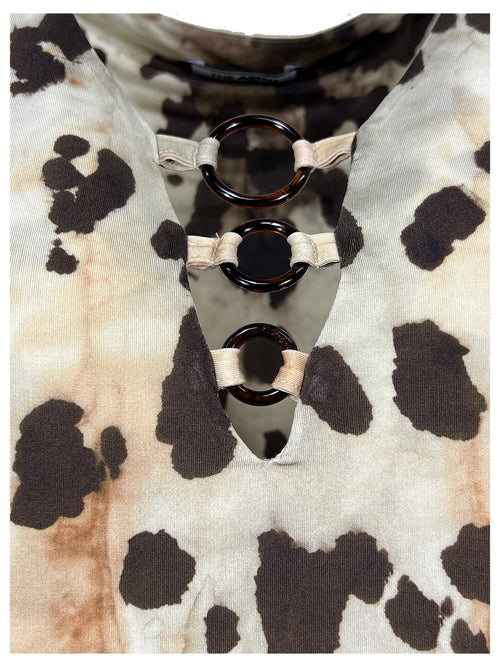 BL01JS ANIMALIER THE ABITO MILANO Top Made in Italy