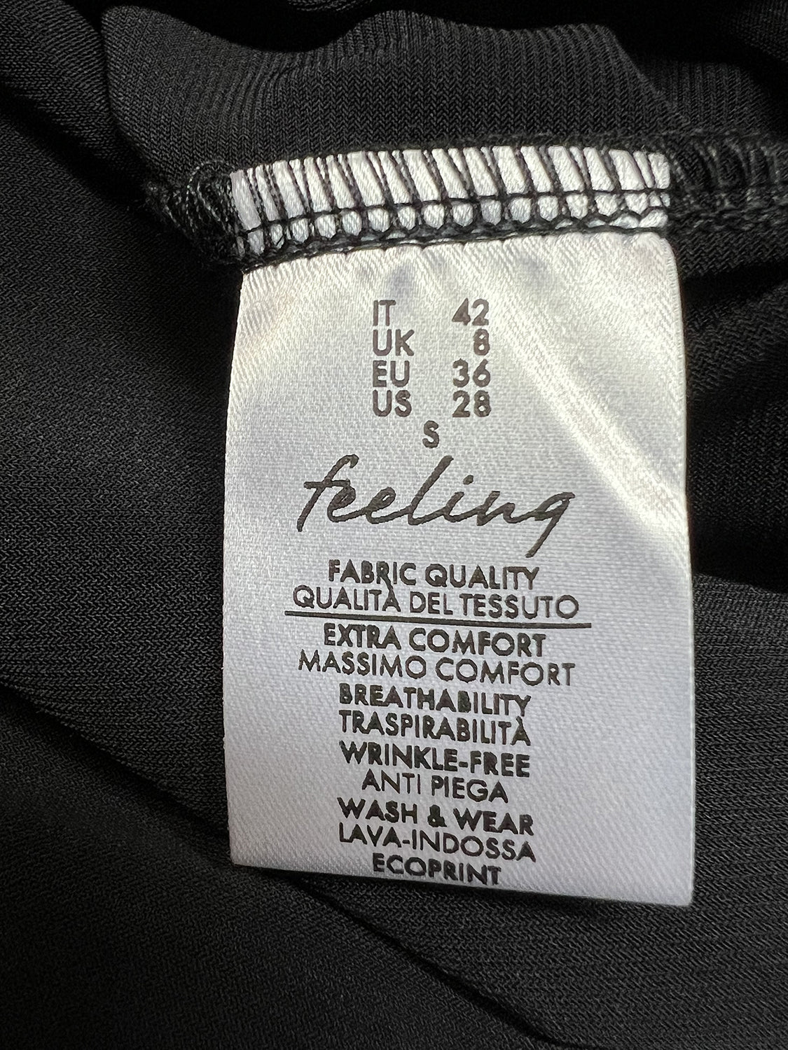 FEELING by JUSTMINE Abito Donna Nero E2772 6108 Made in Italy